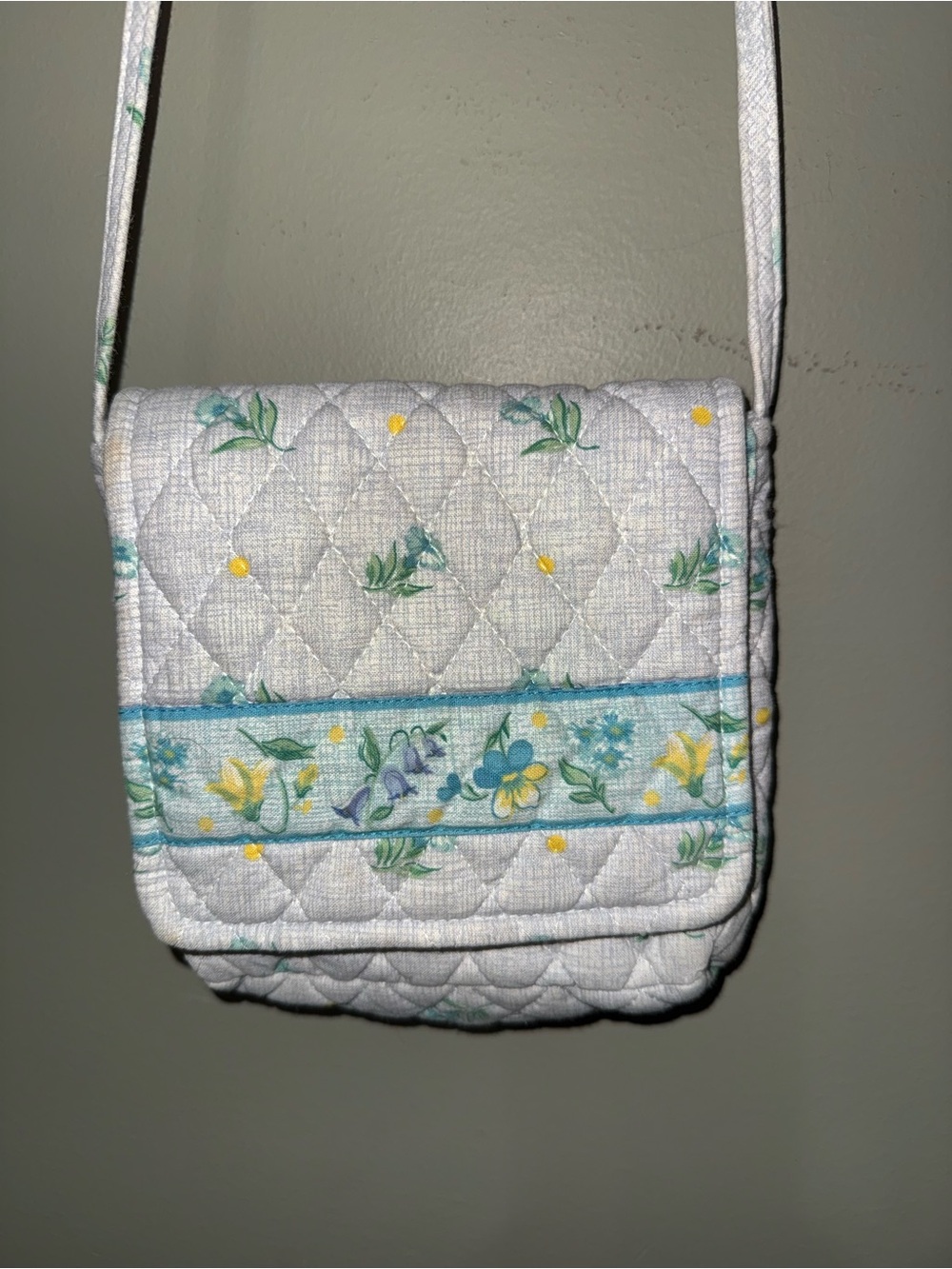 Vera Bradley 1999 Watercolor long strap crossbody bag.